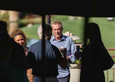 Guests at the President’s Circle cocktail reception at Desert Willow Golf Resort
