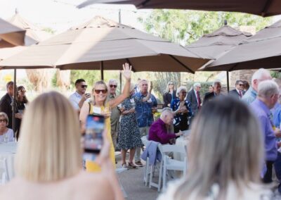 Guests at the President’s Circle cocktail reception at Desert Willow Golf Resort